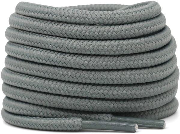 GRAH SANGRAH® (2 Pair) Shoelaces for Thick Round Climbing, Hiking, Boot, Running , Sport Shoes Laces  - 120 cm, Grey
